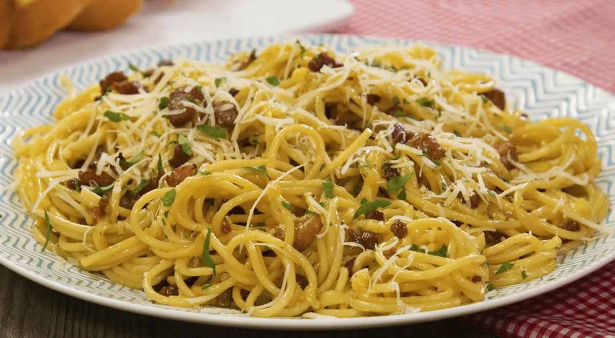 Espaguetis A La Carbonara Con Huevo Receta Paso A Paso VIDEO