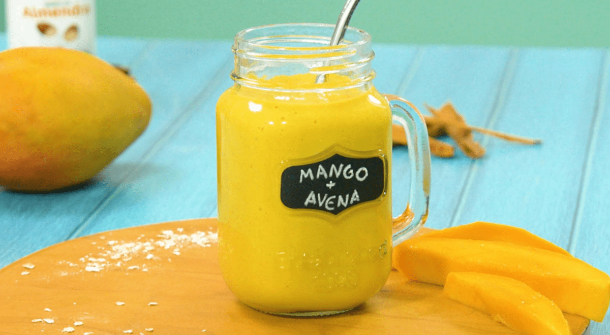 Receta de Agua de avena con mango