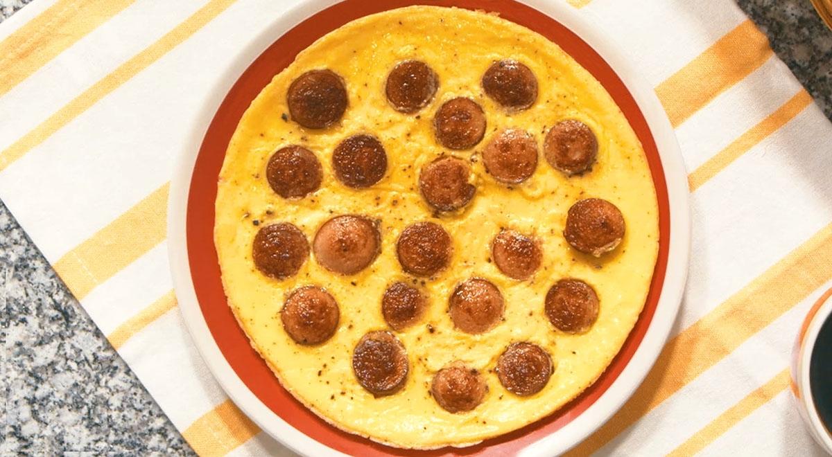 Tortilla de huevo con hot dog receta paso a paso Recetas Buenazo
