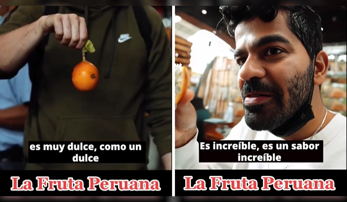 Youtuber árabe prueba frutas en mercado peruano.
