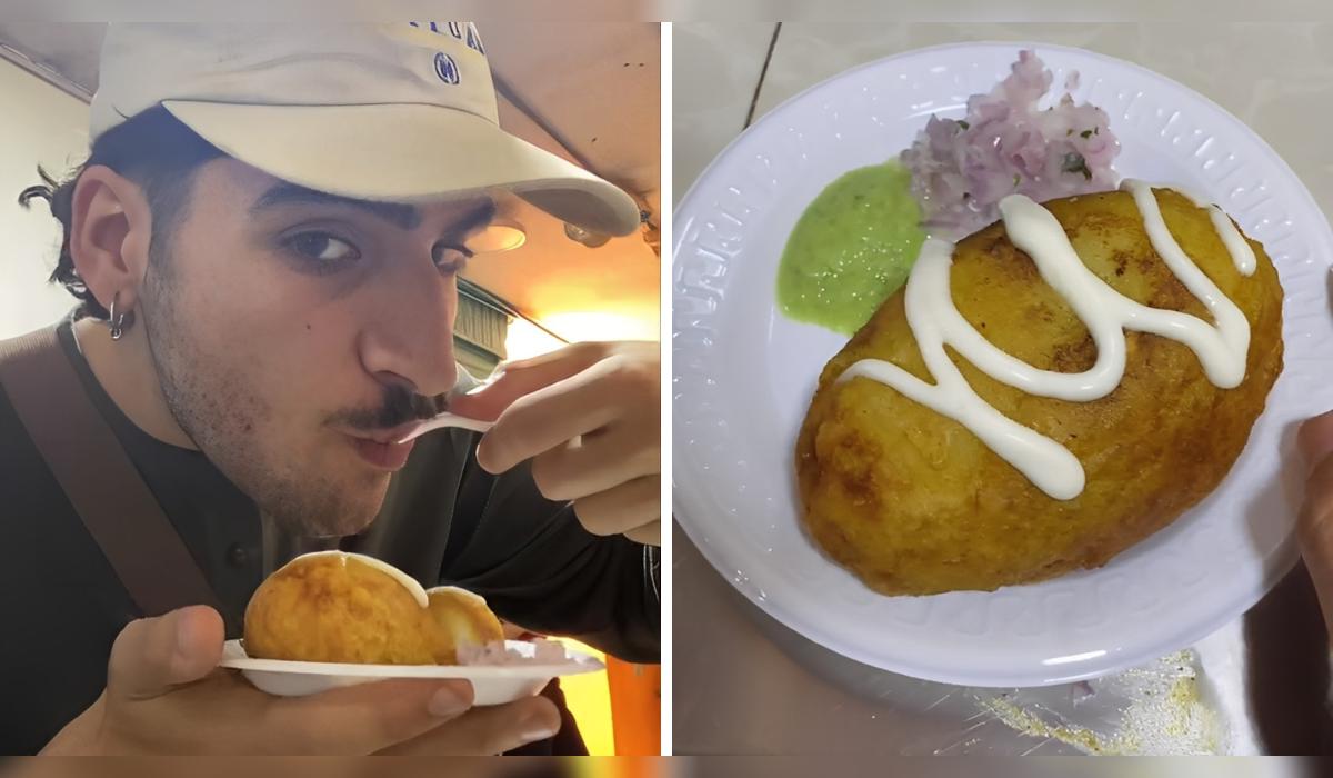 Español prueba por primera vez papa rellena.