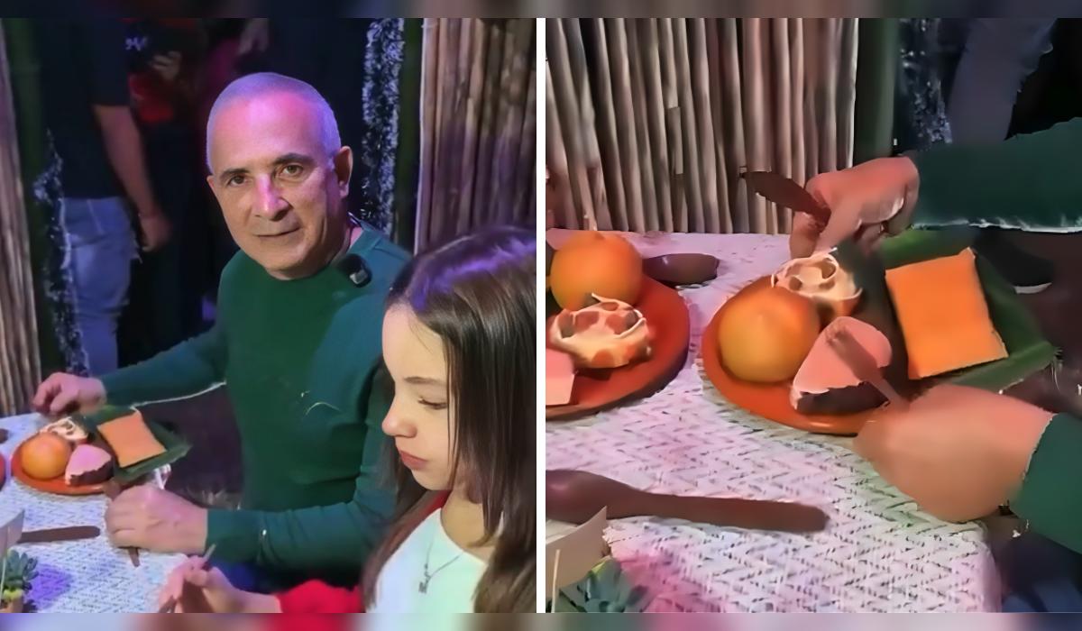 Venezolano celebra Navidad con comida de plástico.