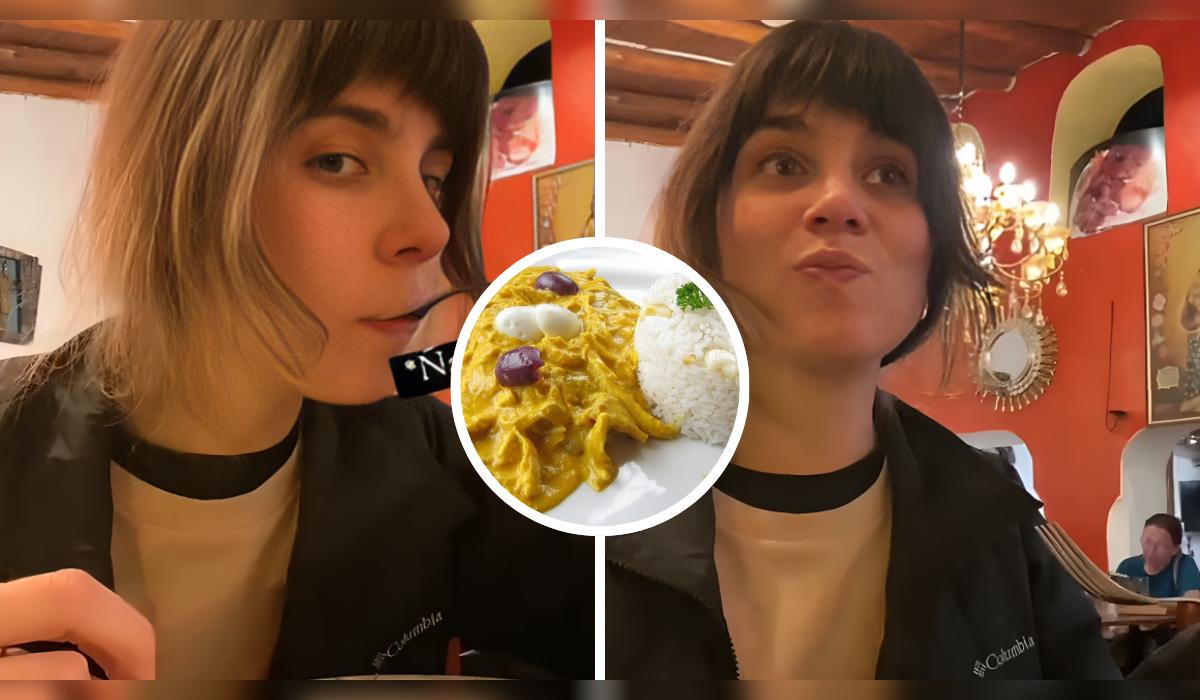 Chilena prueba ají de gallina por primera vez.