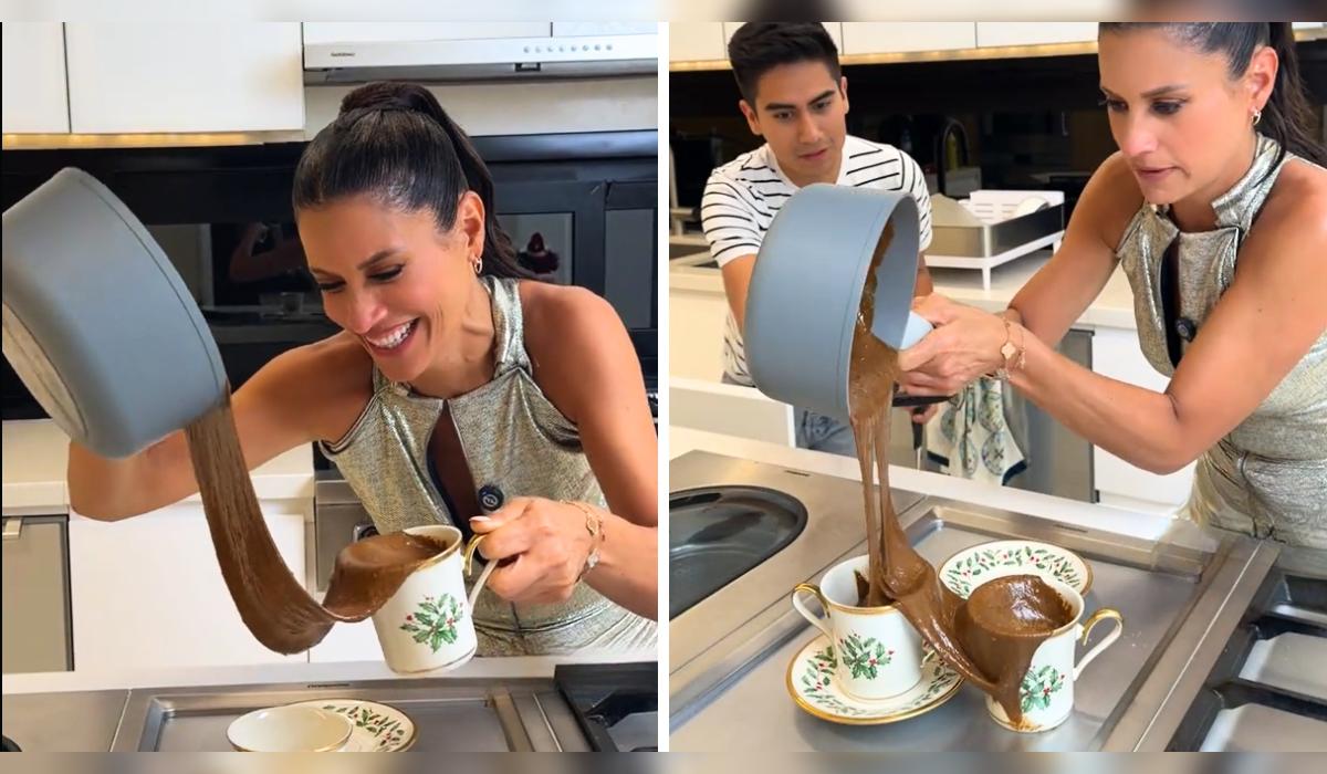 Pía Copello prepara chocolate caliente