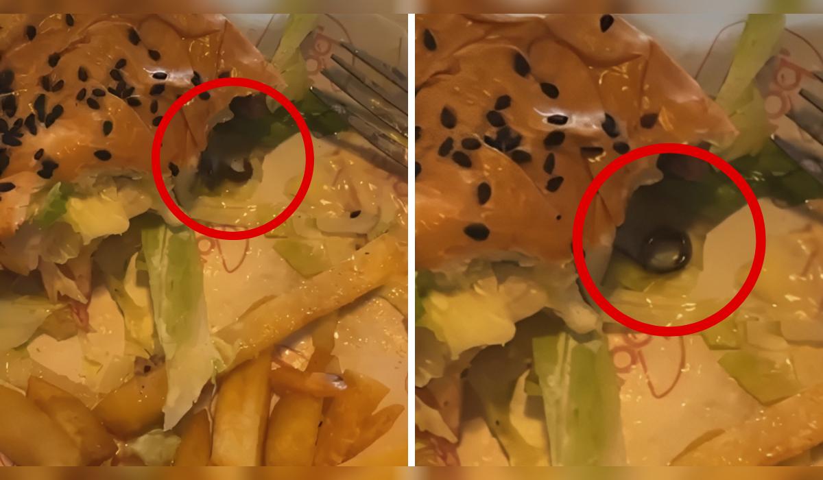 Joven encuentra gusano en su hamburguesa.