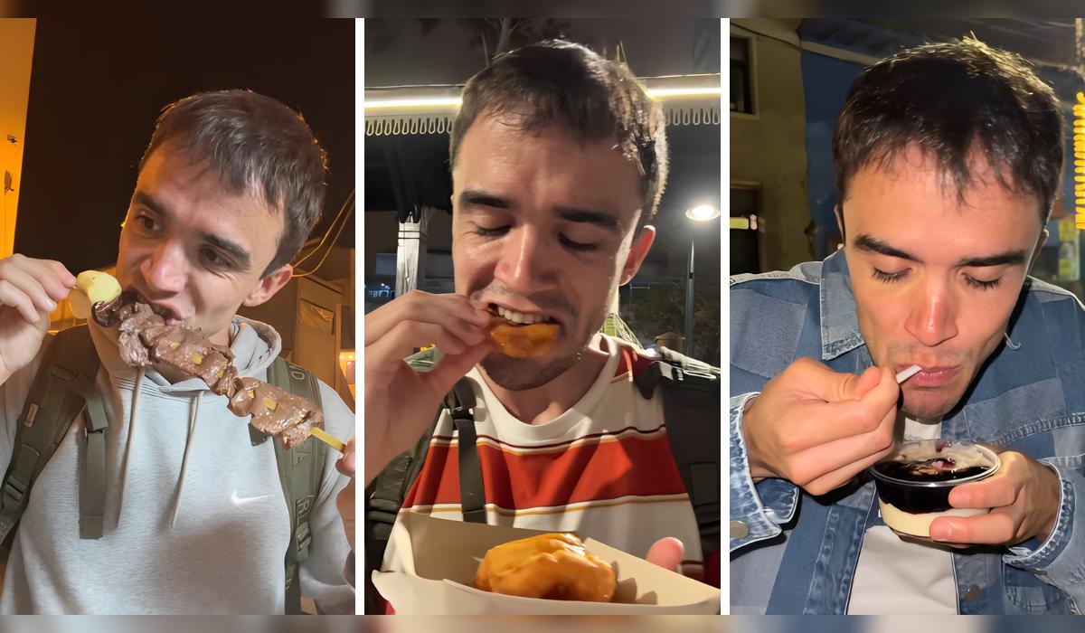 El joven resaltó la diferencia entre las versiones locales y las de su país, expresando su entusiasmo por la comida callejera peruana, que calificó como sabrosa y llena de matices.