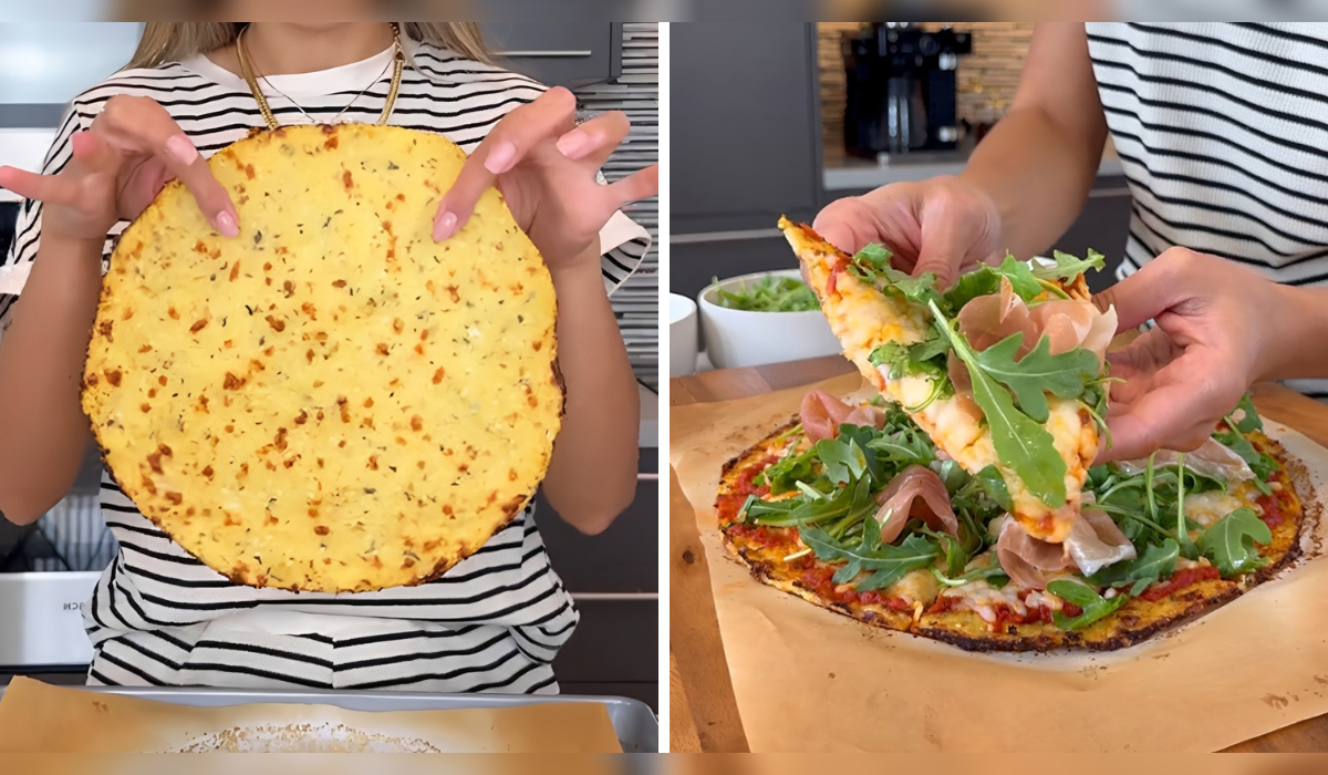 Pizza de coliflor saludable: masa sin harina