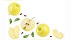manzana golden entera y cortada
