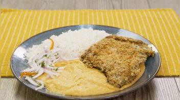 Pepián de choclo con bistec al panko [VIDEO]