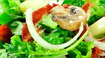 Ensalada de tocino y champiñones: receta paso a paso