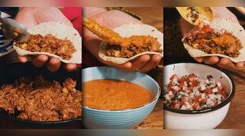 Tacos de carne (con salsa roja picante y pico de gallo) [VIDEO]