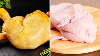 ¿Por qué hay pollo blanco, rosado y amarillo y cuál es el más saludable?
