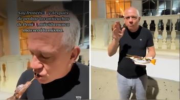 Francés queda fascinado al probar los anticuchos peruanos: “Mi vida nunca más será la misma”