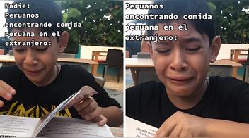 Niño llora de emoción al encontrar comida peruana en el extranjero