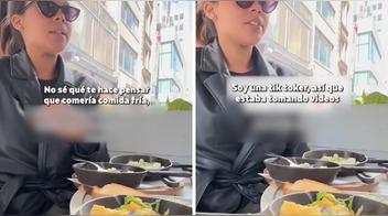 Tiktoker reclama que le cambien el plato luego de dejarlo enfriar por crear contenido: "Soy tiktoker, estaba grabando videos"
