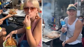 Extranjeros degustan comida al paso en jirón Paruro y se vuelven tendencia