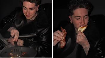 Influencer cocina huevos con tocino en función de cine y causa indignación en redes