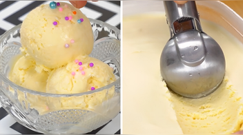 Helado cremoso de vainilla: con 3 ingredientes