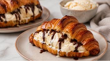Cómo hacer el croissant relleno de helado viral de TikTok en 5 minutos