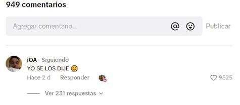 Comentario del influencer iOA. Comentario del influencer iOA.