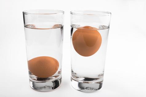 Para saber si el huevo está fresco, colócalo en un vaso; si flota, es señal de que no debes consumirlo. Para saber si el huevo está fresco, colócalo en un vaso; si flota, es señal de que no debes consumirlo.