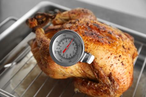 Usar el termómetro para alimentos nos ayudará a saber si el pavo está listo para servir.    Usar el termómetro para alimentos nos ayudará a saber si el pavo está listo para servir.