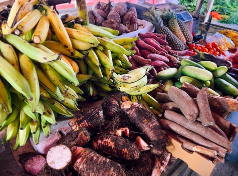 Variedad de alimentos de Guyana.   