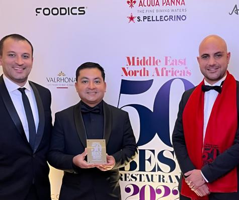 En el 2022, Izakaya estuvo entre los 50 mejores restaurantes de Oriente Medio y el Norte de África. En el 2022, Izakaya estuvo entre los 50 mejores restaurantes de Oriente Medio y el Norte de África.