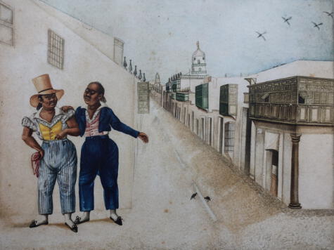 Juan José Cabezudo y un amigo. <br>Por Francisco Javier Cortés (alrededor de 1827).   