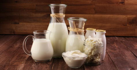 La leche y sus derivados son una buena fuente de magnesio.    