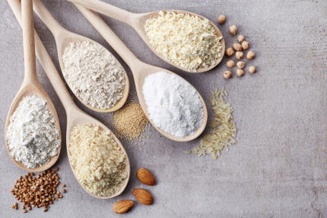 Hay muchas variedades de harina: de leguminosas, frutos secos, cereales, etc.   