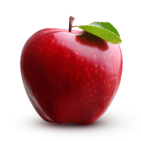 En esta manzana completamente roja, solo podemos saber su grado de madurez con el tacto.    