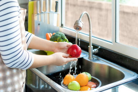 Lavar cuidadosamente las frutas y verduras   