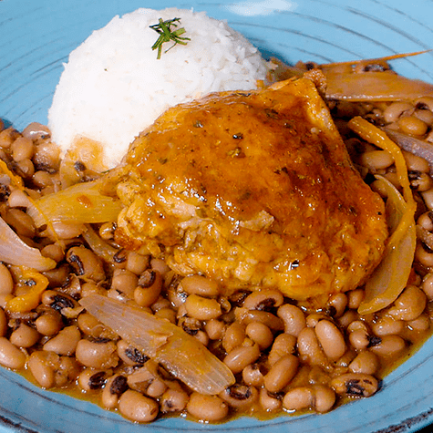 Frejoles castilla escabechados con pollo.   