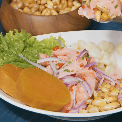 Ceviche de trucha.   