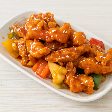 Pollo agridulce al estilo oriental. Pollo agridulce al estilo oriental.