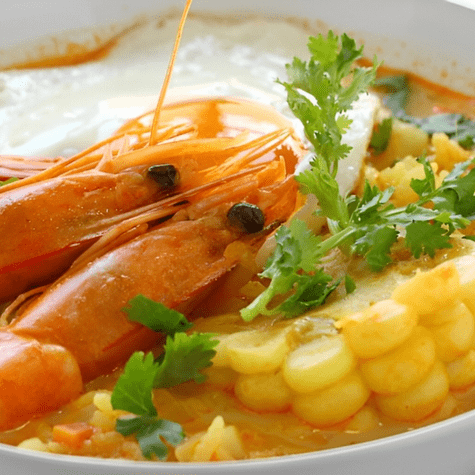 Chupe de camarones.   