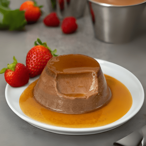 Flan de chocolate casero con dulce de leche. Flan de chocolate casero con dulce de leche.