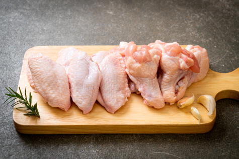 Separa las alas del pollo. Separa las alas del pollo.