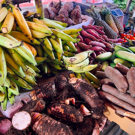 Variedad de alimentos de Guyana.   