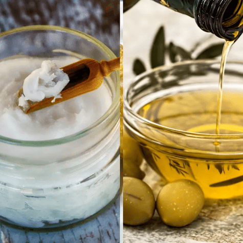 Aceite de coco y oliva. Aceite de coco y oliva.