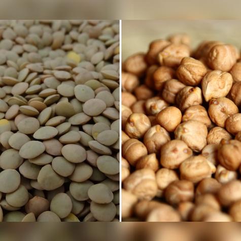 Lentejas y garbanzos.   