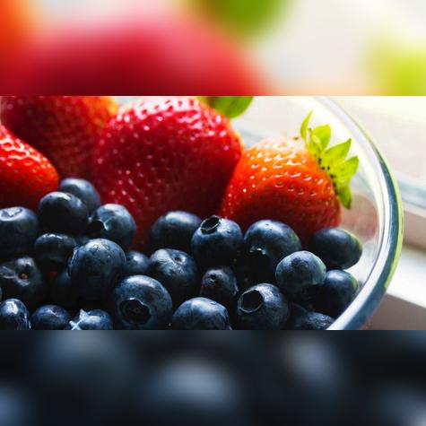 Fresas y arándanos. Fresas y arándanos.