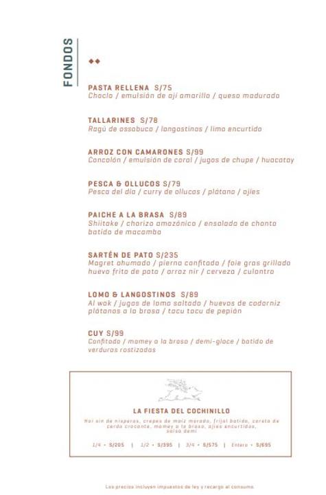 Carta de restaurante de Mayta: platos de fondo Carta de restaurante de Mayta: platos de fondo