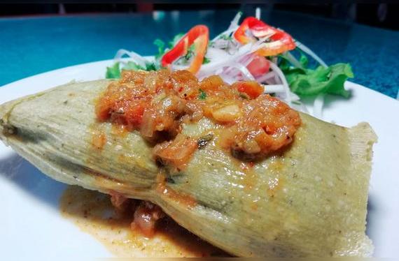 Tamalito verde con jugo de seco de cabrito, el más pedido de la carta de Peruco Rivera.   