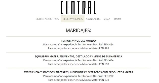 Maridajes para complementar la experiencia en cada nivel.    