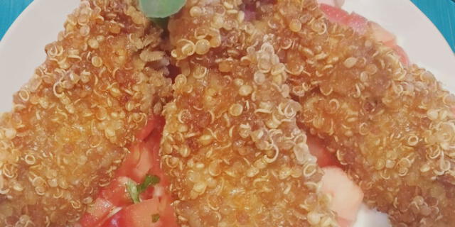 Pollito crispy con quinua buenazo