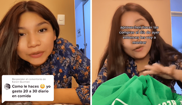 La influencer mostró los alimentos que compró con poco presupuesto. Foto: Buenazo / Tiktok La influencer mostró los alimentos que compró con poco presupuesto. Foto: Buenazo / Tiktok