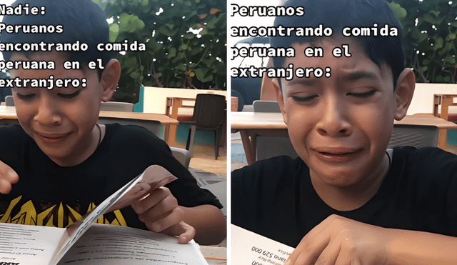 Niño llora al encontrar platos peruanos en el extranjero. Foto: Buenazo / Tiktok