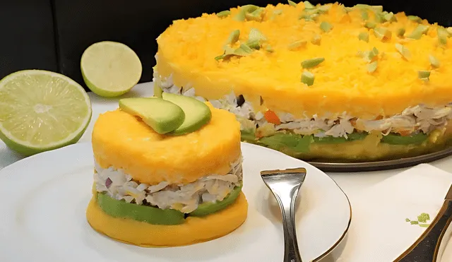 Torta de causa rellena Fuente: Youtube